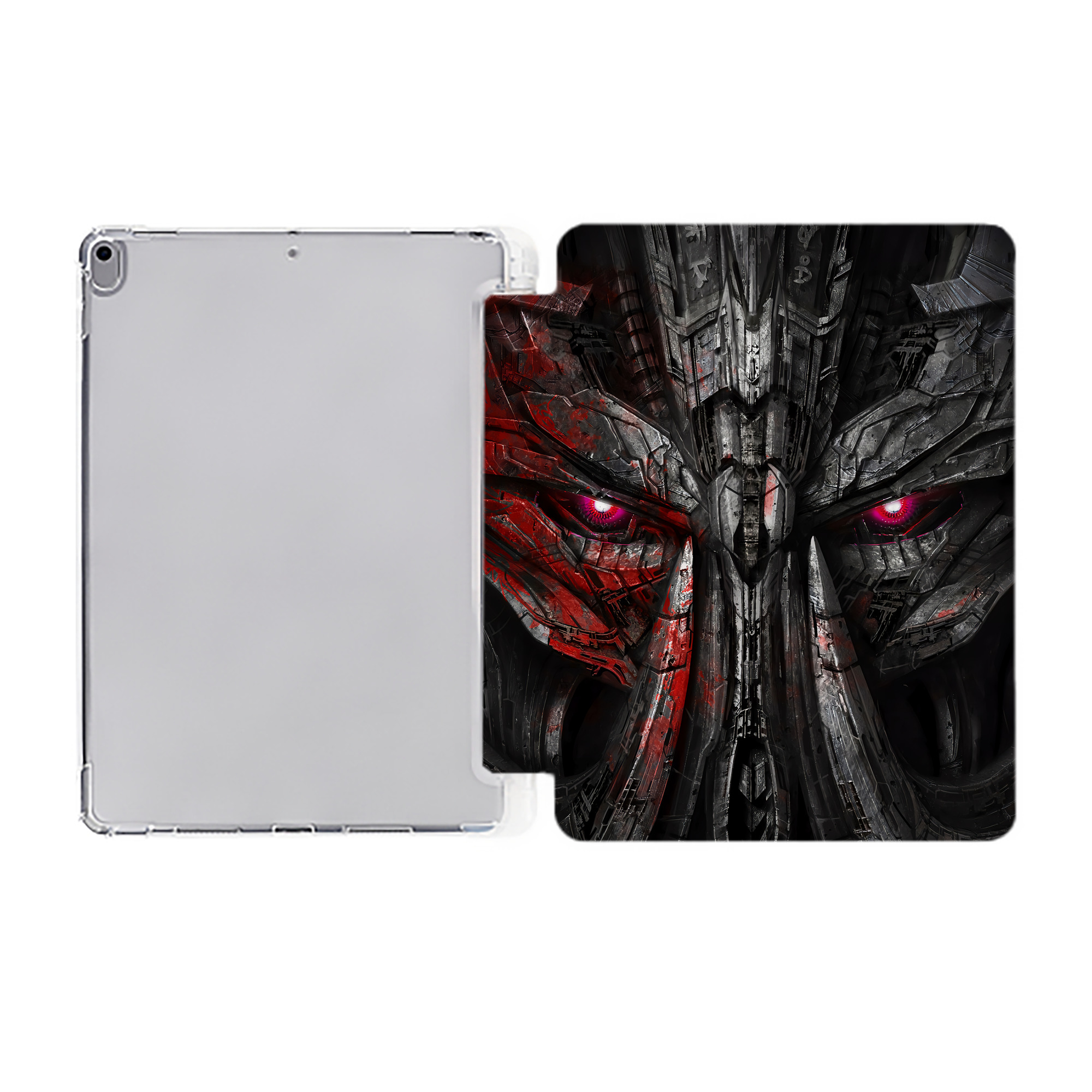 （画像用） Transformers トランスフォーマー IPad ケース ペン収納付き 三つ折りスタンド PUレザー×シリコン 対応機種9.5/10.5/10.9インチ